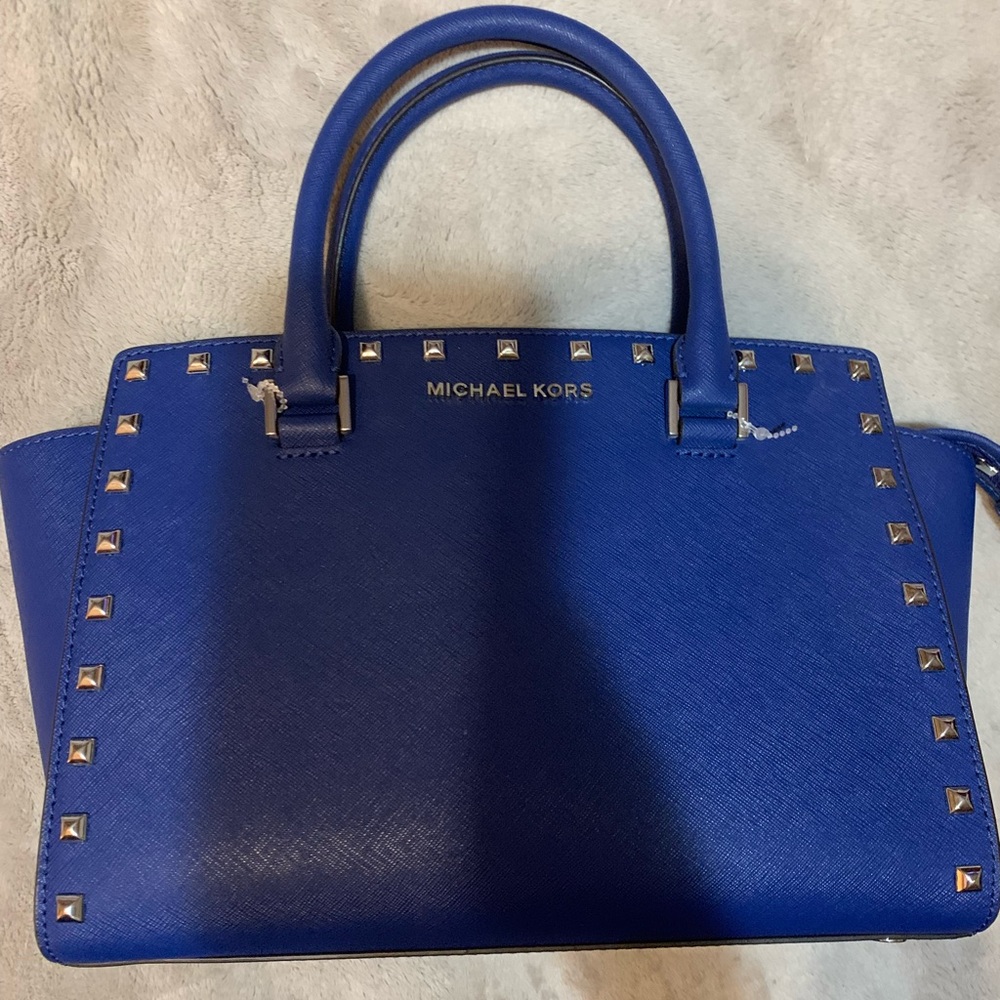 Michael Kors Blue Studded Women's Bag